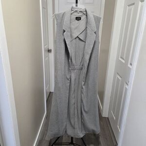 Topshop Viscose Blend Gray Sleeveless Cardigan